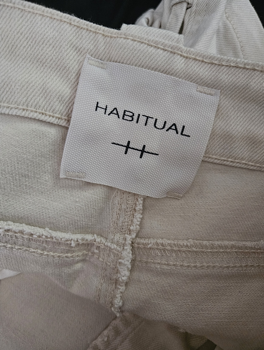 Habitual Side Lace Up High Rise Straight Leg Jeans Cream Off-White Size 6/28 - Picture 7 of 9